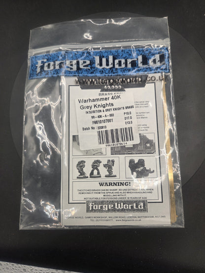 Forgeworld Grey Knights inquisition brass etchings NiB1