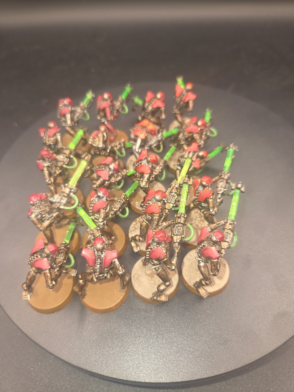 Warhammer 40K Necron Warriors x20 Old Sculpt Painted  OOP Green Rod 3