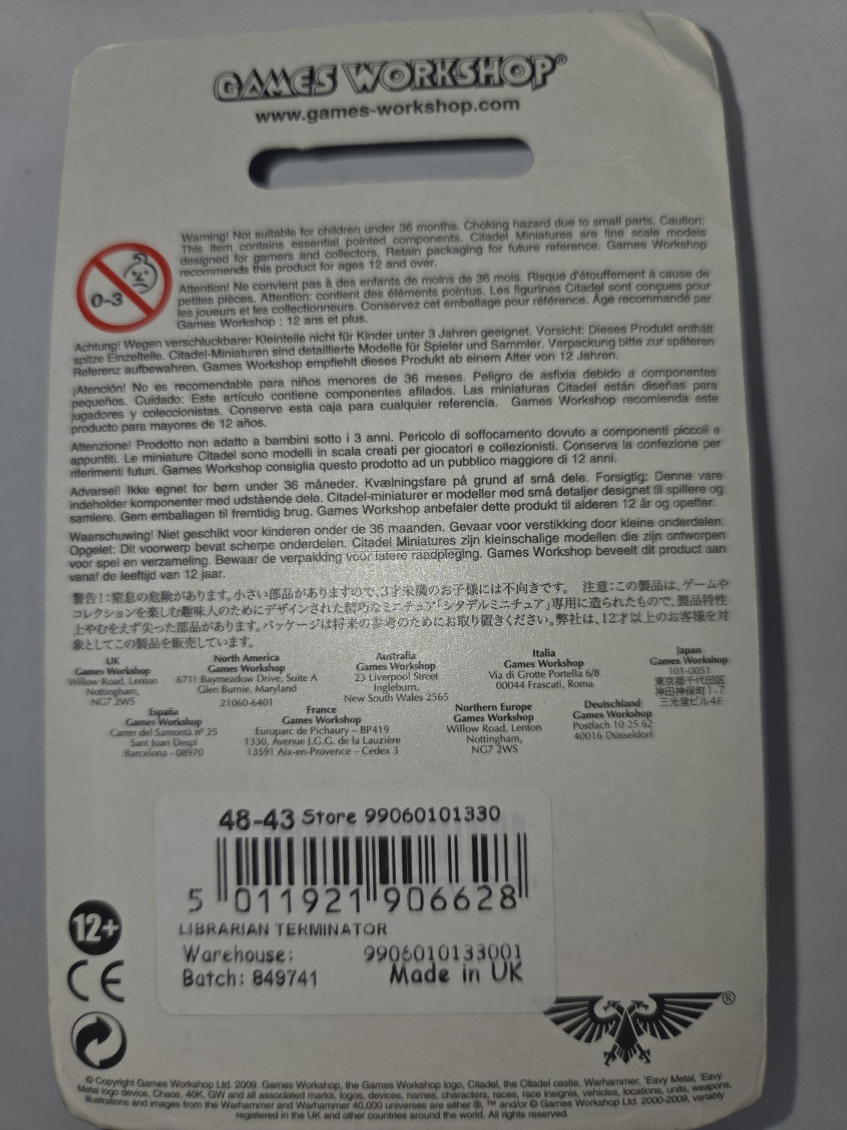 NIB Warhammer 40k Metal Librarian Terminator 48-43 OOP 20041