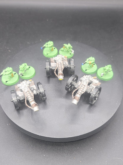 Warhammer 40k Orks Zzap Gun with Grot Crew x3  Metal OOP - Mek Gunz0