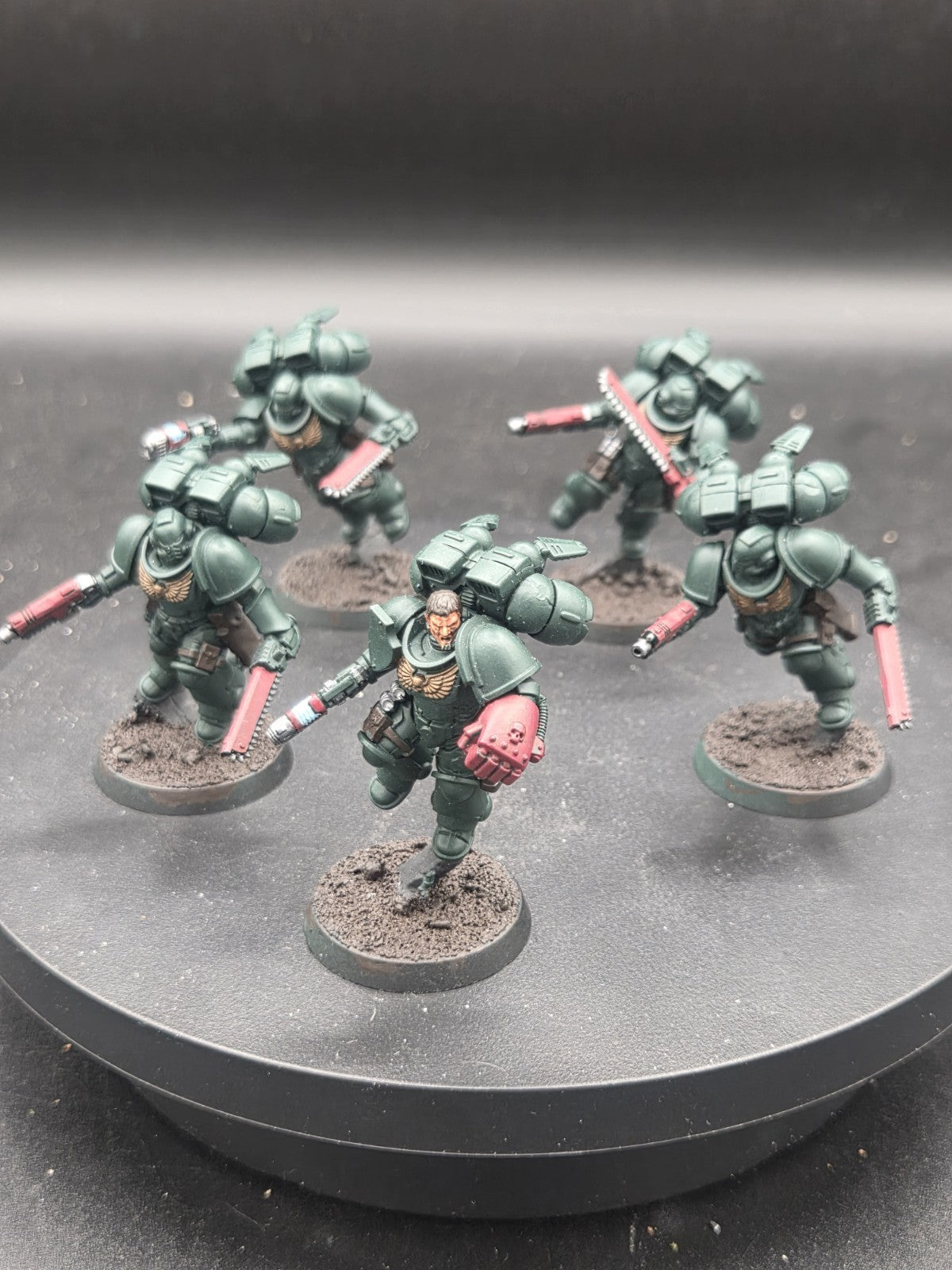 Warhammer 40K Space Marine Dark Angels Jump Pack intercessors x5 Tabletop Ready0